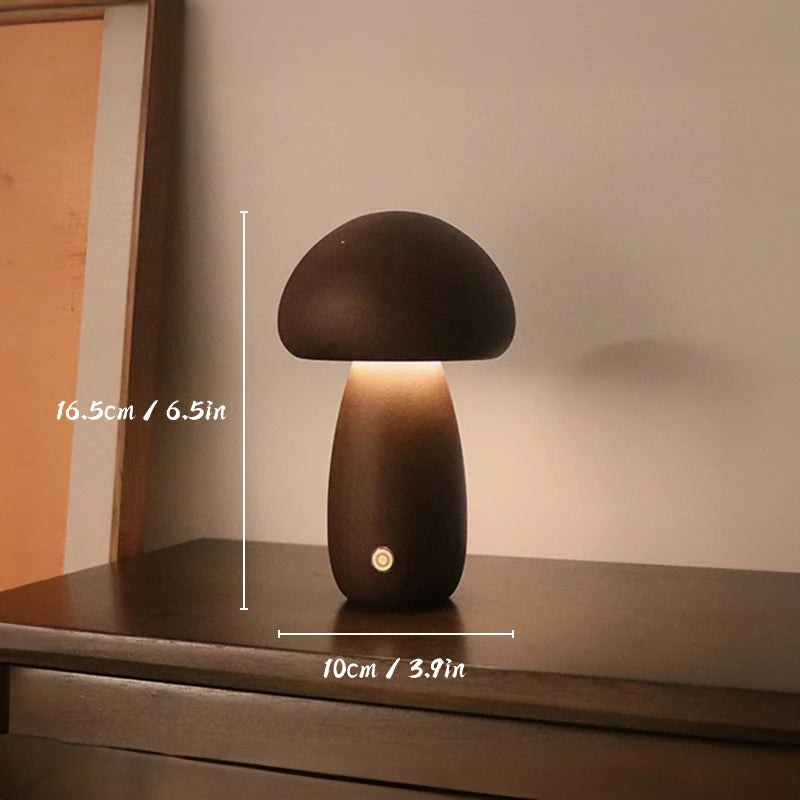 Mushroom Glow Lamp-Wood Touch Night Light