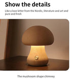 Mushroom Glow Lamp-Wood Touch Night Light