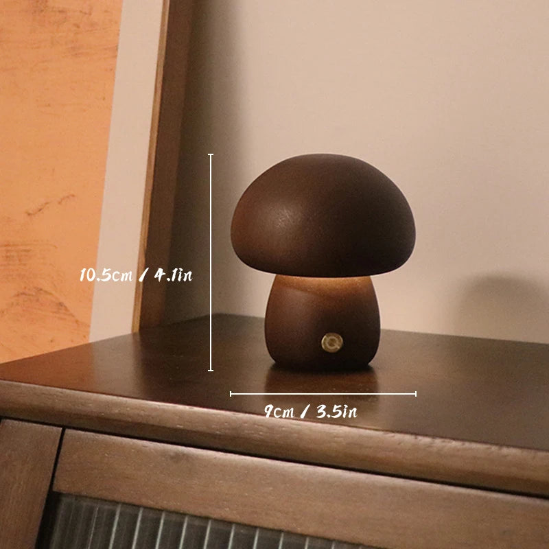 Mushroom Glow Lamp-Wood Touch Night Light